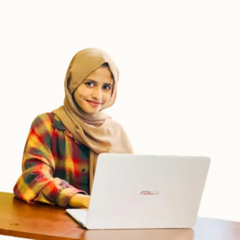 Freelance digital marketing strategist in Bahrain, working remotely on laptop
